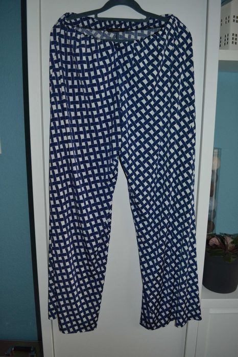 Spodnie szerokie dzwony M L 38 40 krata stone age