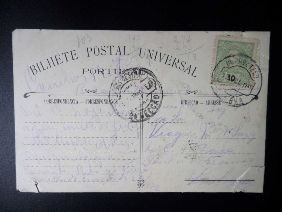 Postal Coimbra ' Rainha Santa Isabel'  , ano 18??  , Selado
