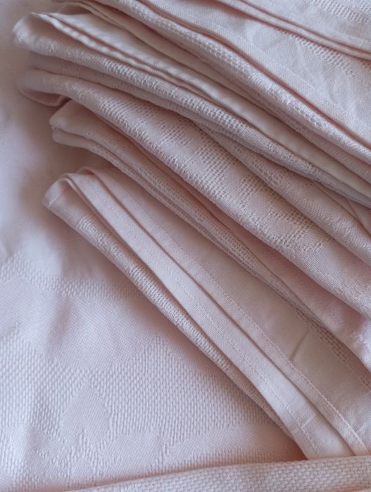 Toalha de mesa antiga lavrada com 9 guardanapos 2,20 metros por 1,5 me