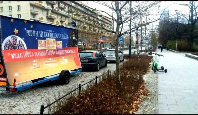 Reklama mobilna, przyczepa reklamowa, Kraków