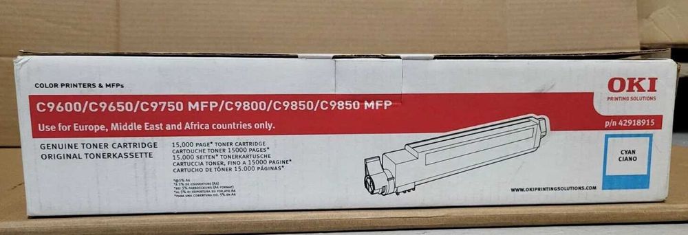 Toner OKI Ciano C9600, C9650, C9800, C9850 - Novo e Selado