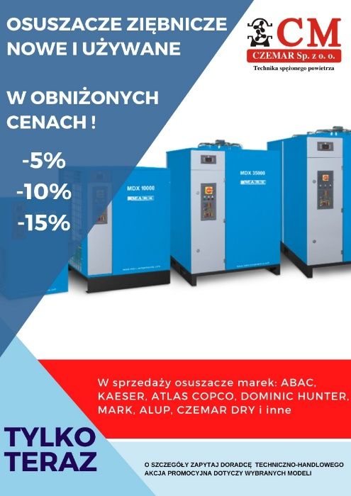 Osuszacz ziębniczy kompresora sprężarki sprężonego powietrza