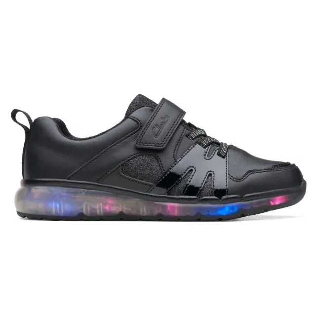 17,5 см устілка, шкіряні туфлі з мигалками Clarks дівчинці