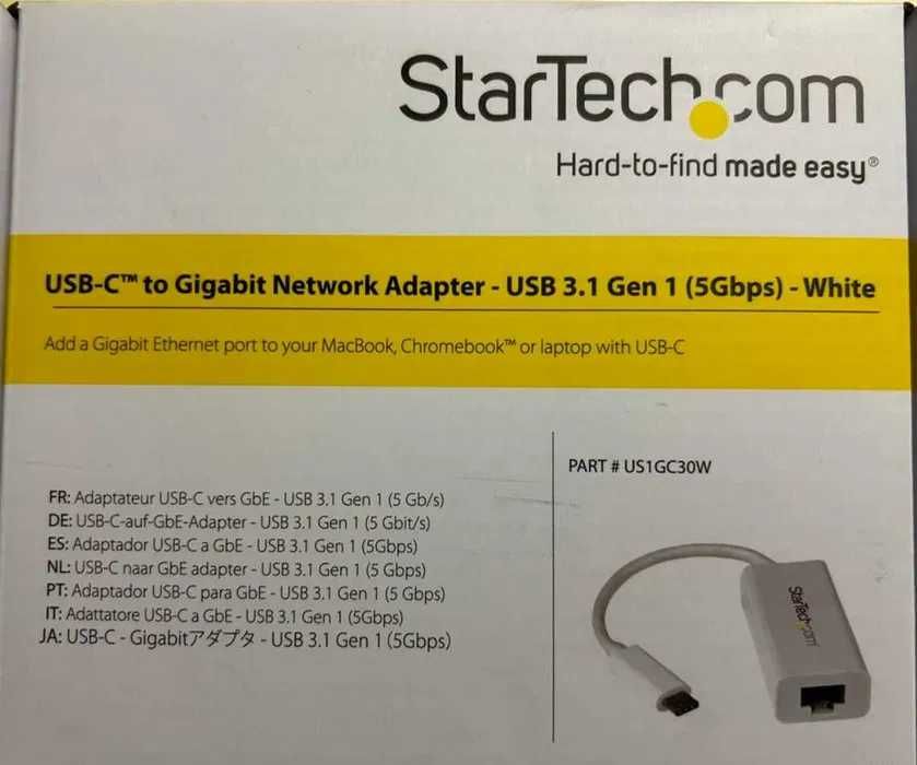 USB-C to Gigabit Network Adapter - USB 3.1 Gen 1 (5 Gbps)64283968621186121