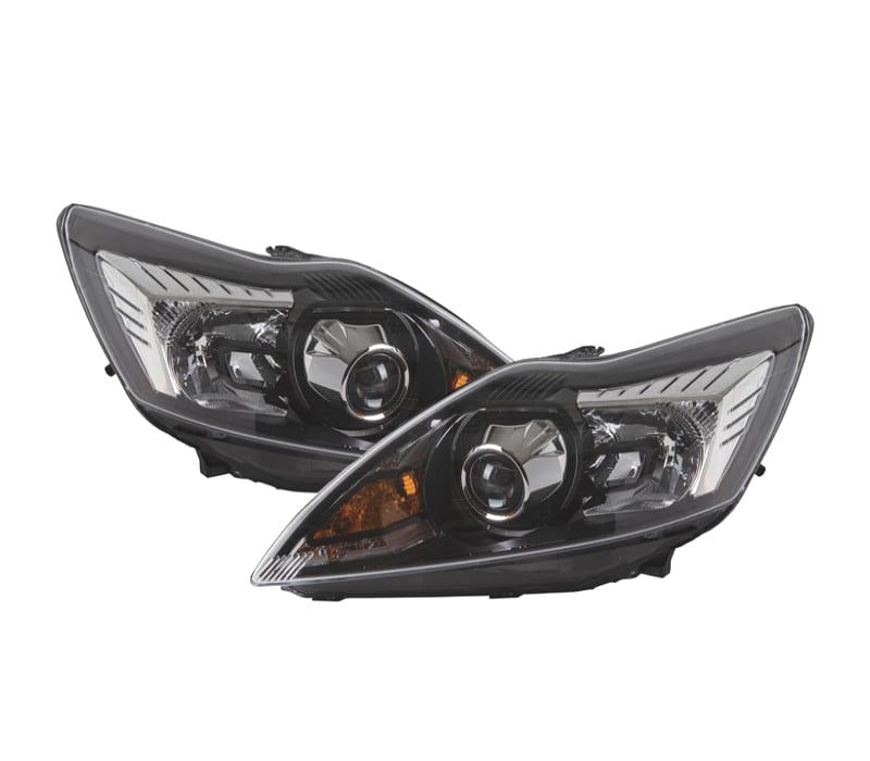 FARÓIS XENON PARA FORD FOCUS III 08-10 FUNDO PRETO