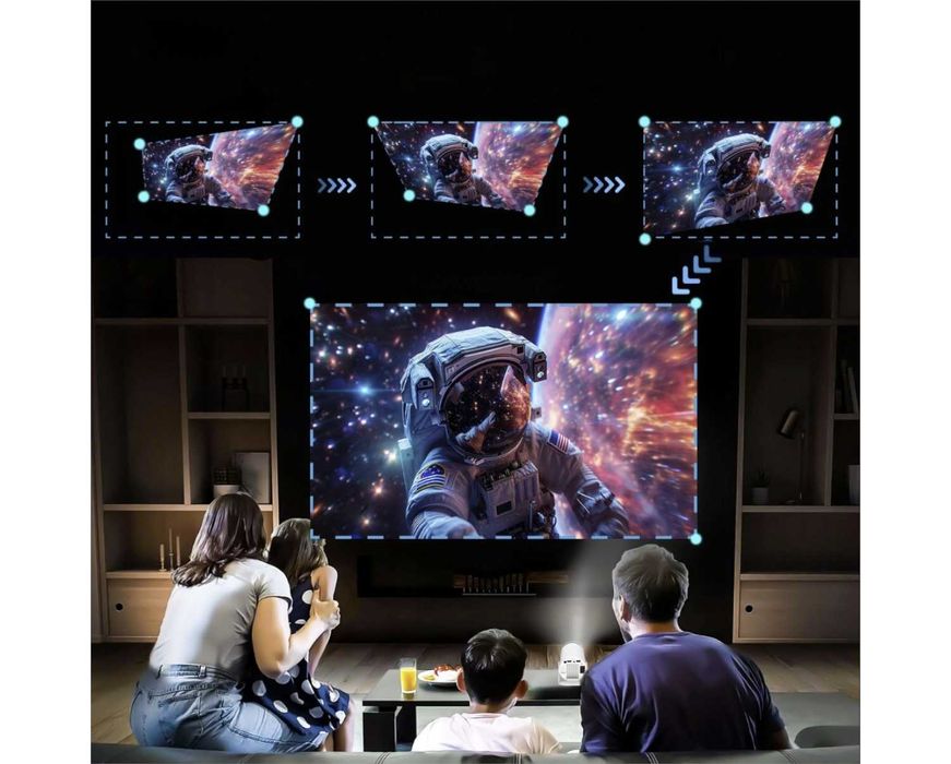 Projektor Rzutnik Przenośny Android Smart Mini TV 4K LED Głośnik WIFI