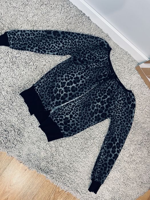 Sweter damski szary kardigan rozm S/M w panterke centki