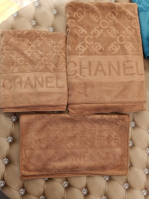 3wymiary 5 kolorów ręczników z bordiurą wzór Chanel