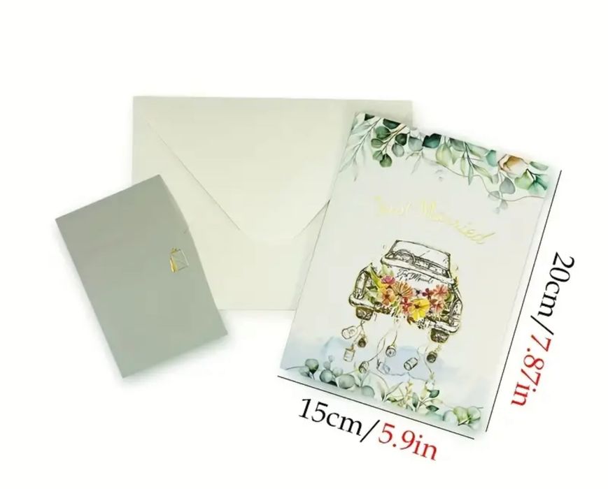 Kartka Ślubna / Weselna / Telegram Dla Młodej Pary 3D