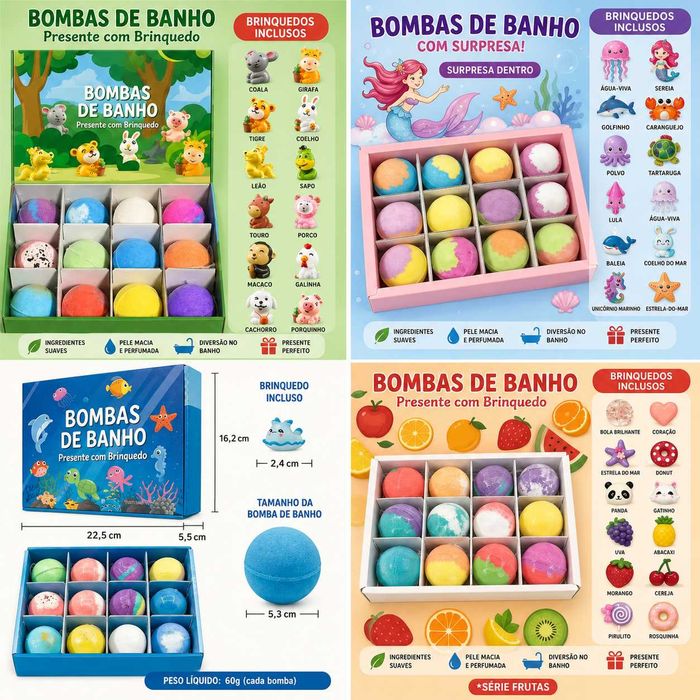 Caixas Bombas de Banho infantis