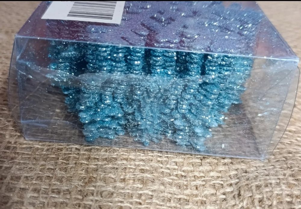 Zestaw 24 szt. śnieżynek brokatowych