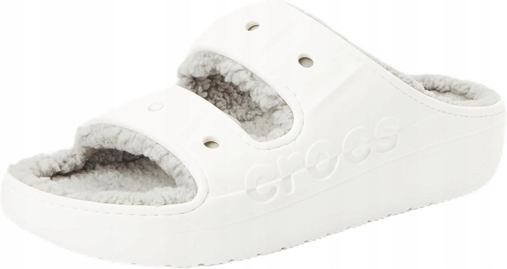 Crocs klapki męskie białe z futerkiem komfortowe 48 6ia