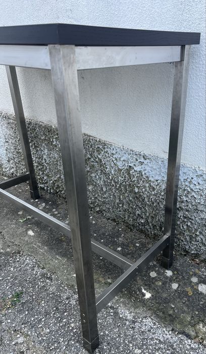 Mesa Alta / Bar IKEA UTBY – Aço Inoxidável/Madeira