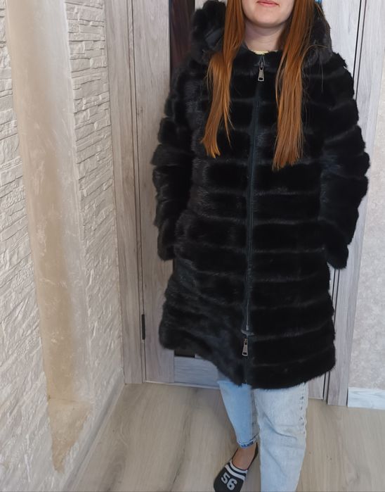 Натуральна норкова шуба-трансформер