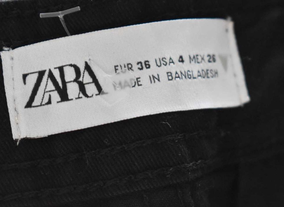 Spodnie S 36 luźne szerokie baggy cargo Zara bawełna z wysokim stanem