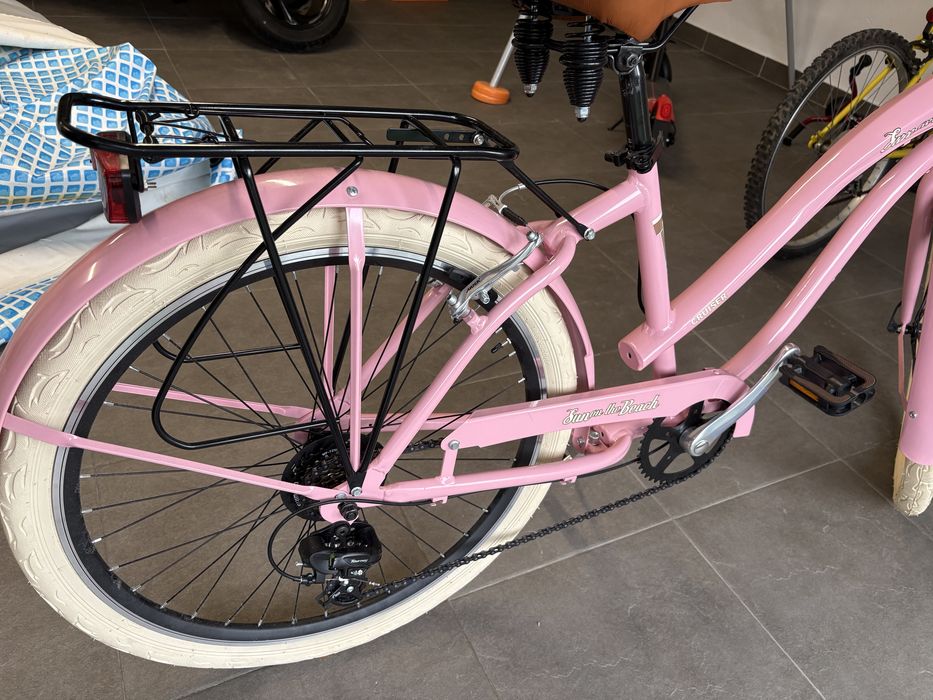 Bicicleta urbana airbici cruiser rosa