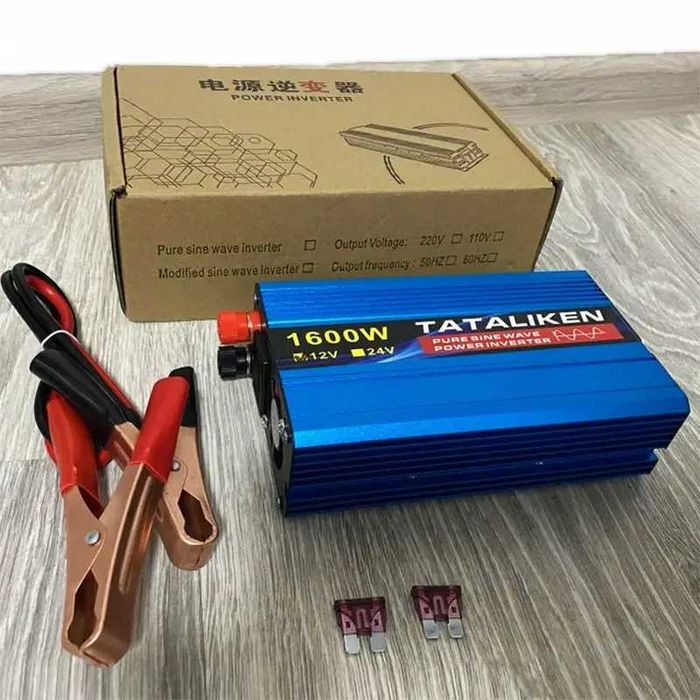 Інвертор перетворювач 12-24V на 220V з чистою синусоїдо Tataliken 3000