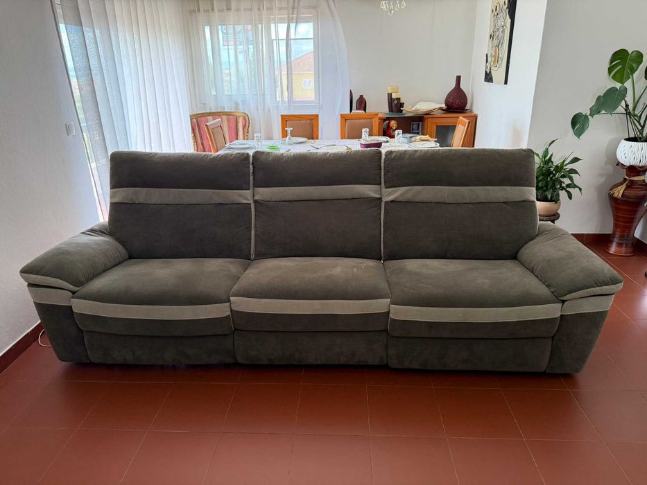 Sofá 3 Lugares Relax Elétrico  Bege 280cm — Novo — €730