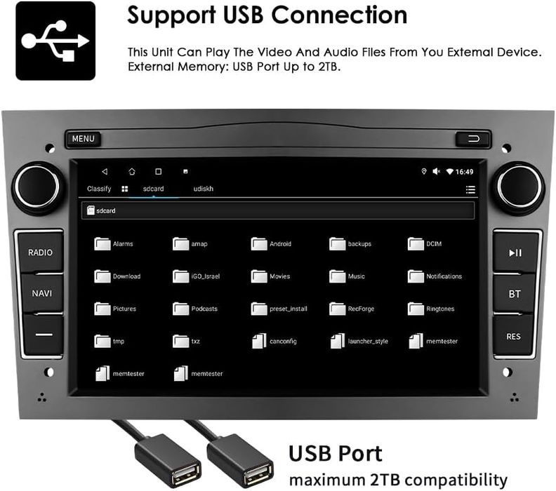 Rádio de Carro Android 13 com CarPlay para Meriva/Tigra/Astra/Vectra
