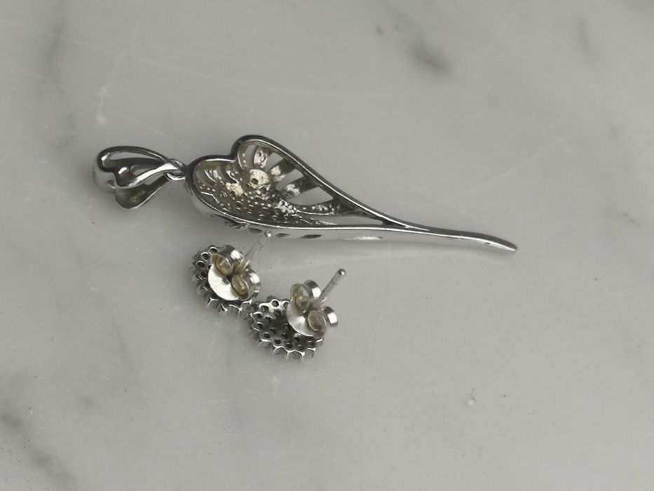 zawieszka i kolczyki z cyrkoniami