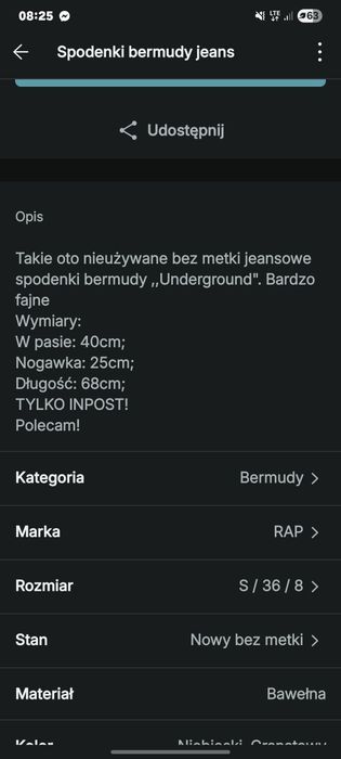 Spodenki Bermudy marki Underground