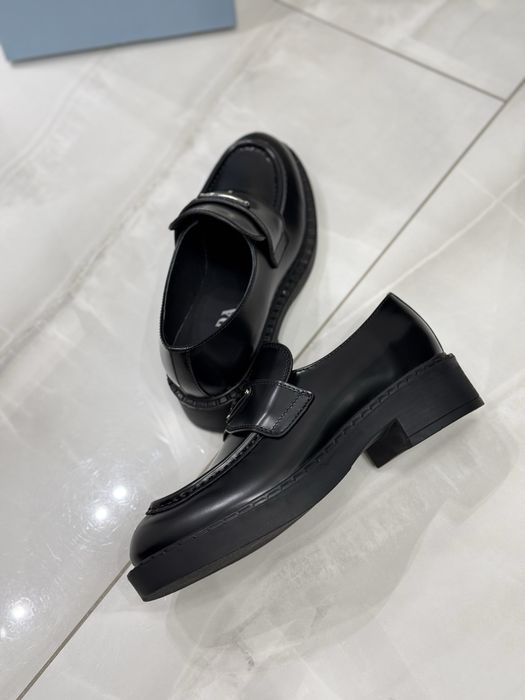 Mokasyny Prada black leather