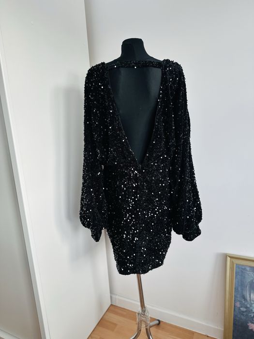 Boohoo cekinowa sukienka mini welurowa 50 5 xl 48 4 xl