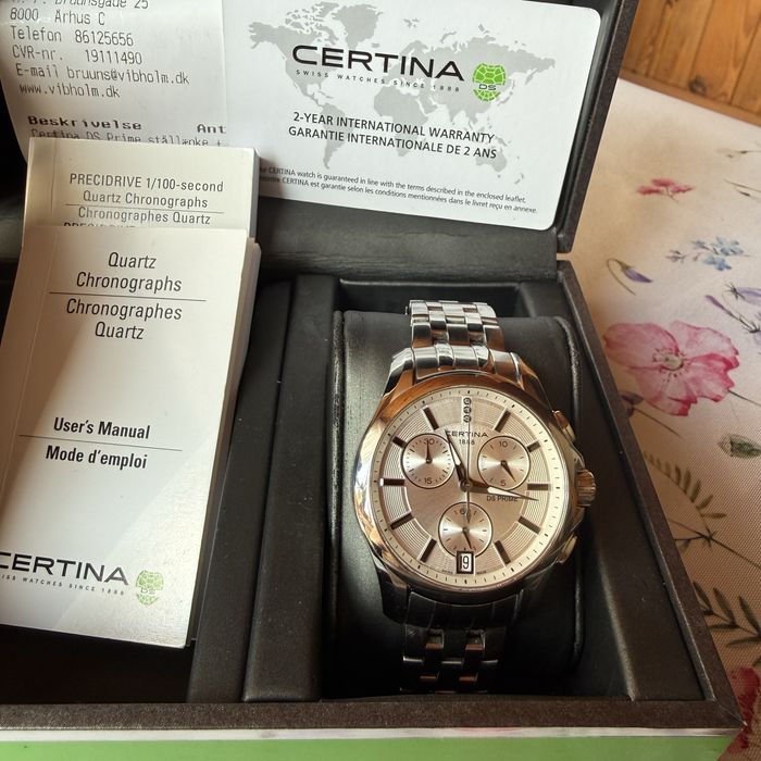 Zegarek Certina DS Prime Chronograph Diamonds | FULL SET | Diamenty, Szafir