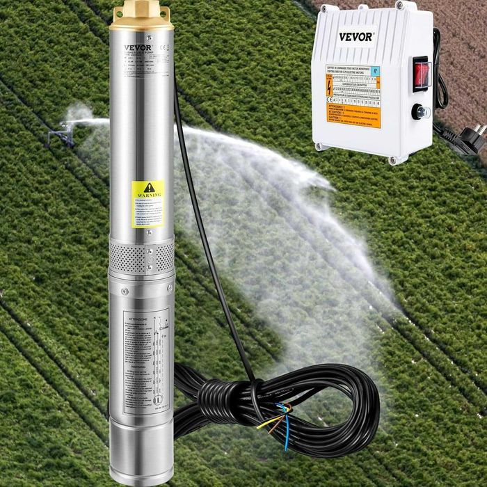 VEVOR Pompa Głębinowa 4" 190L/MIN IP68 Pompa Rurowa Stal Nierdzewna