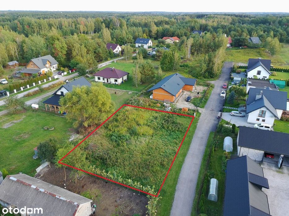 Działka budowlana 978 m² – Ławki, gm. Prażmów, prąd, woda, PKP