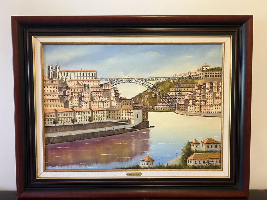 Quadro a óleo sobre tela da cidade do Porto