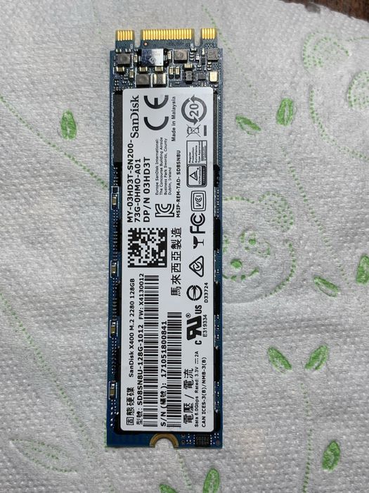 SSD  накопичувач M2 SanDisk 128 Gb на експерименти