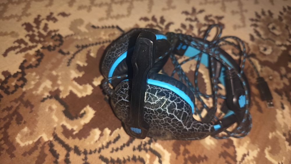 FURY słuchawki gamingowe LED mikrofon mocne basy