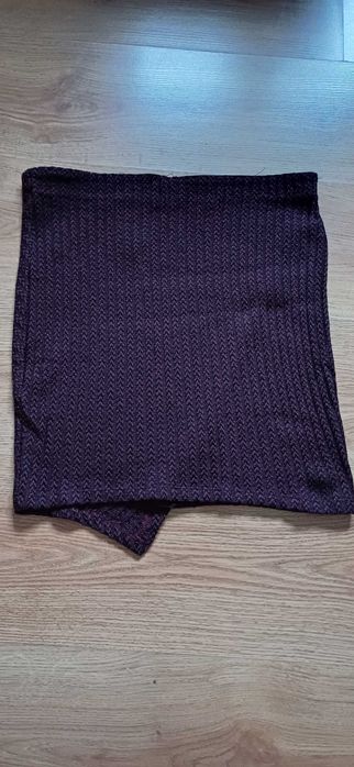 Spódniczna mini asymetryczna bakłażan