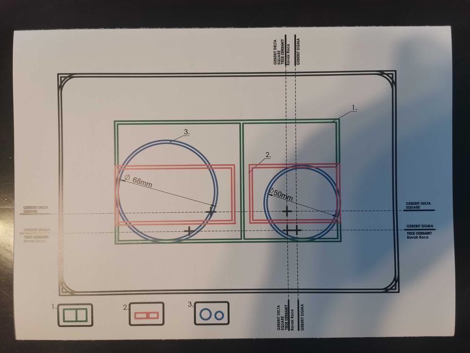 Przycisk spłukujący WC ukryty Geberit Cersanit Tece Roca