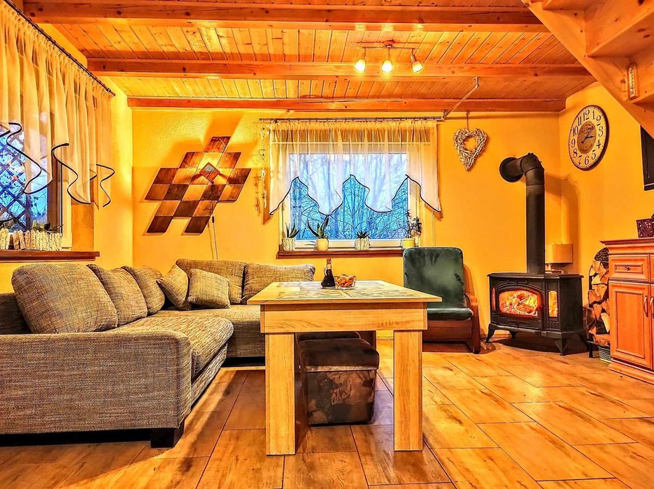 Domek z kominkiem,jacuzzi,sauna,jezioro