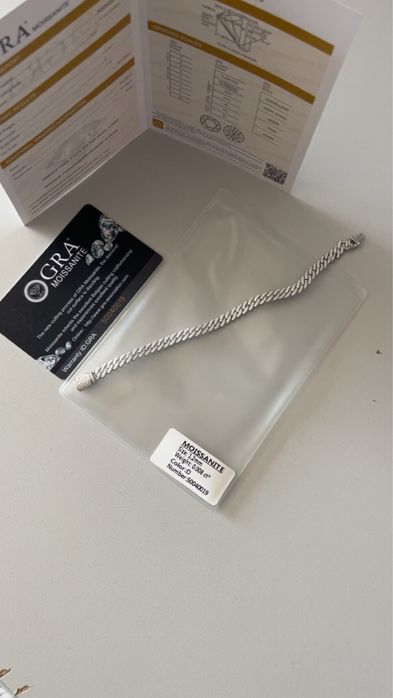 Bransoleta Cuban 6mm Moissanite VVS Srebro 925 pozłocone 14k złotem