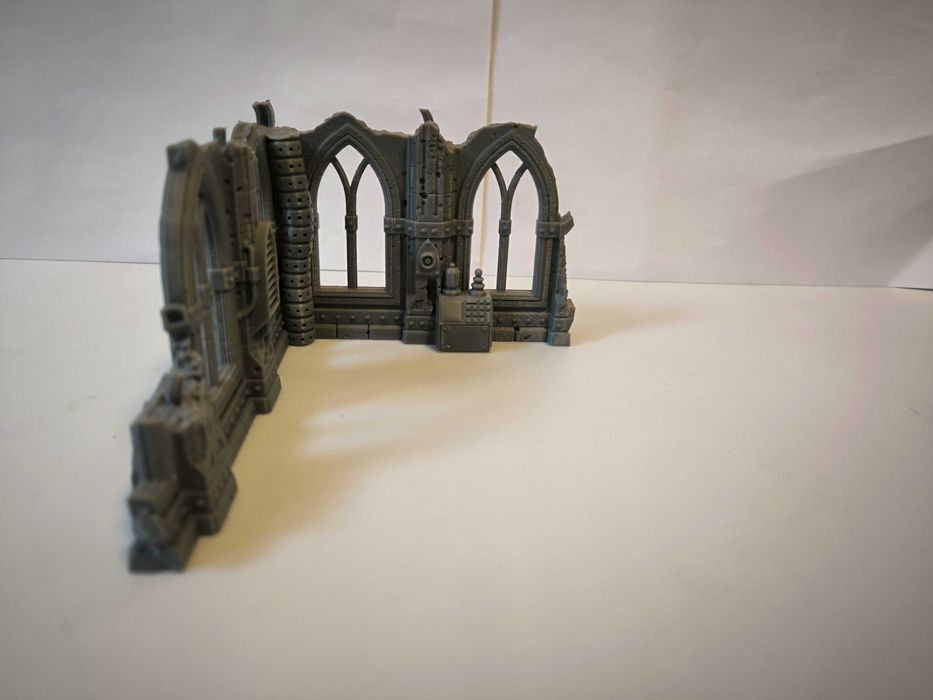 Gotycka ruina narożnik sci-fi / wargaming diorama makieta