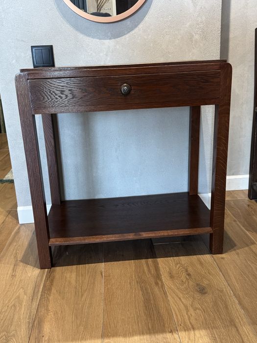 Konsola Vintage  stolik pomocniczy z szufladą – drewno, po renowacji