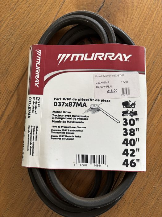 Pasek klinowy Murray 037x87MA NOWY!