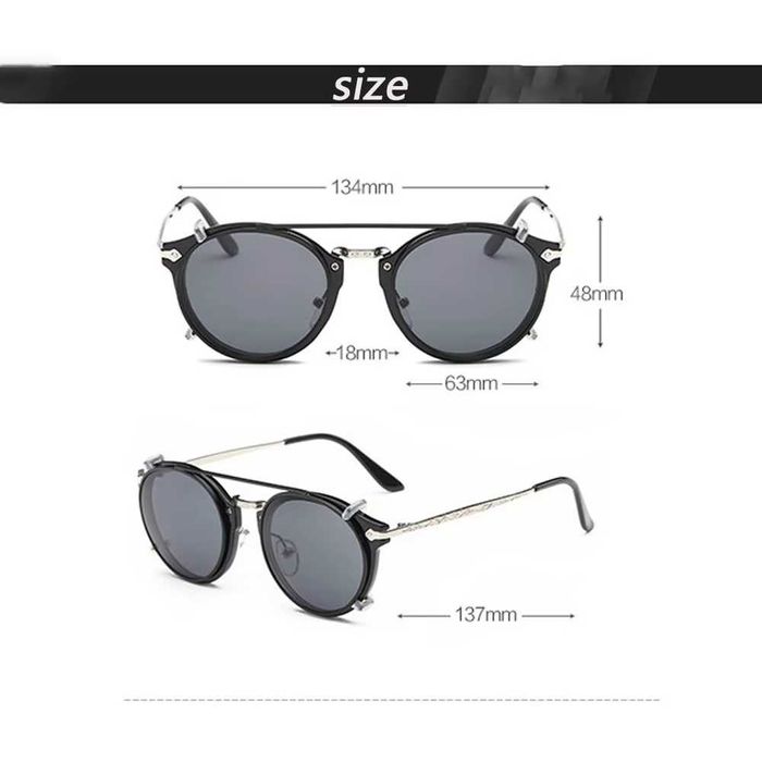 Okulary przeciwsłoneczne podwójne steampunk UV400