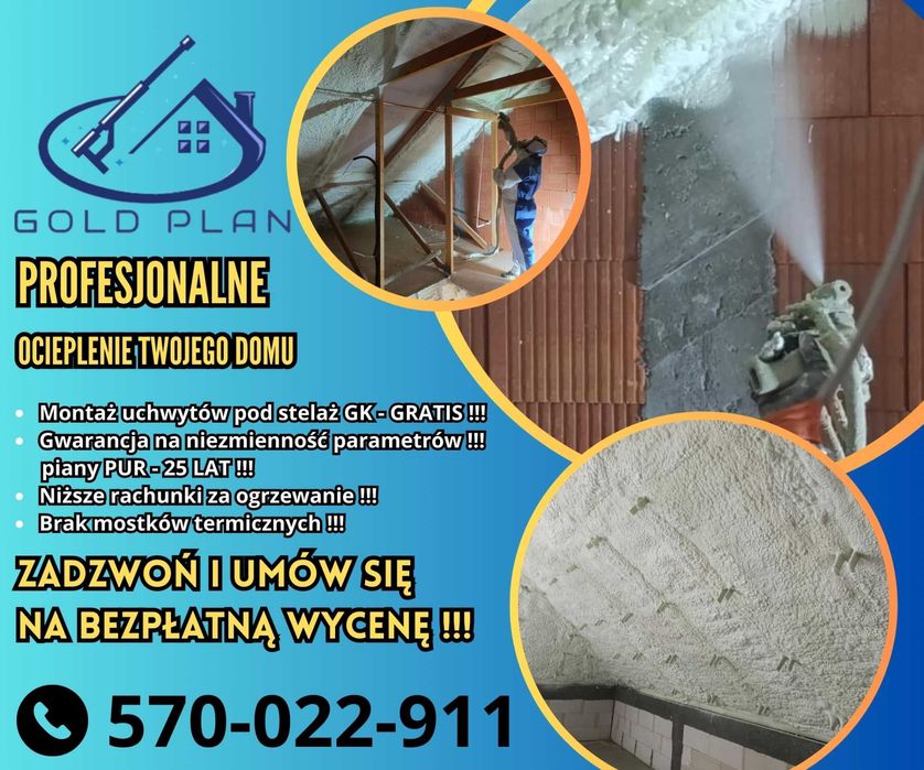Od 55 zł Ocieplenia pianką PUR, Piana, izolacja poddasza - wieszaki