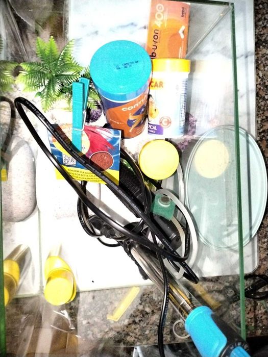 Aquário 10 litros completo com  filtro e aquecedor