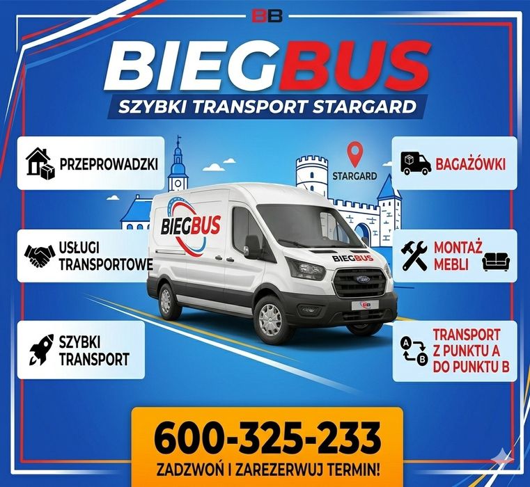 Biegbus, Transport, usługi transportowe, Przeprowadzki