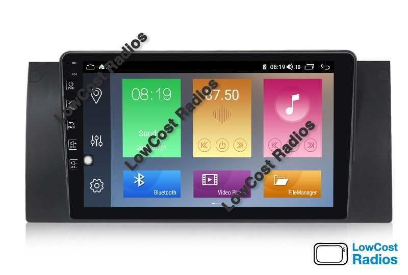 Rádio GPS ANDROID 15 — BMW E39 e E53 (Série 5 e X5) Wifi - 9 Polegadas