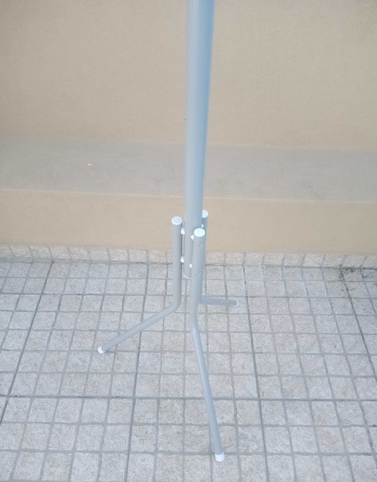 Cabide de pé/Bengaleiro Novo carteiras e casacos cinzento e rosa