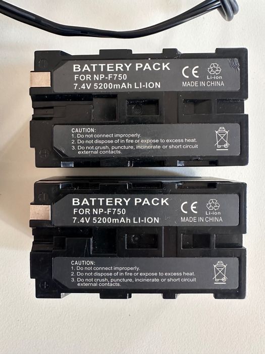 Carregador Original Atomos + 2 Baterias NP-F750 (5200mAh)