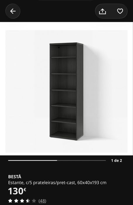 BESTA Estante preto castanho