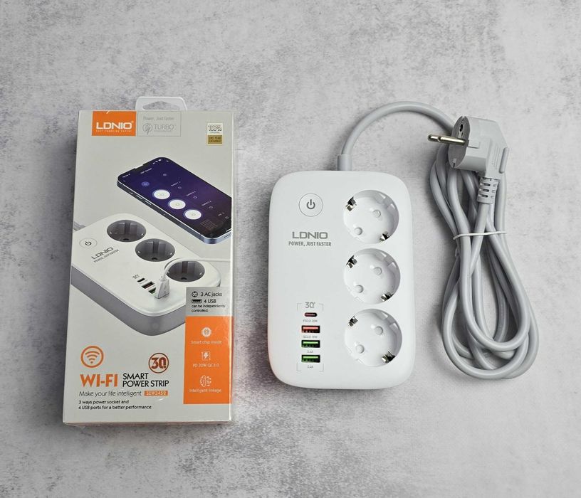 Мережевий фільтр LDNIO SEW3452 2M (3 розетки) PD 30W QC 18W WiFi Новий