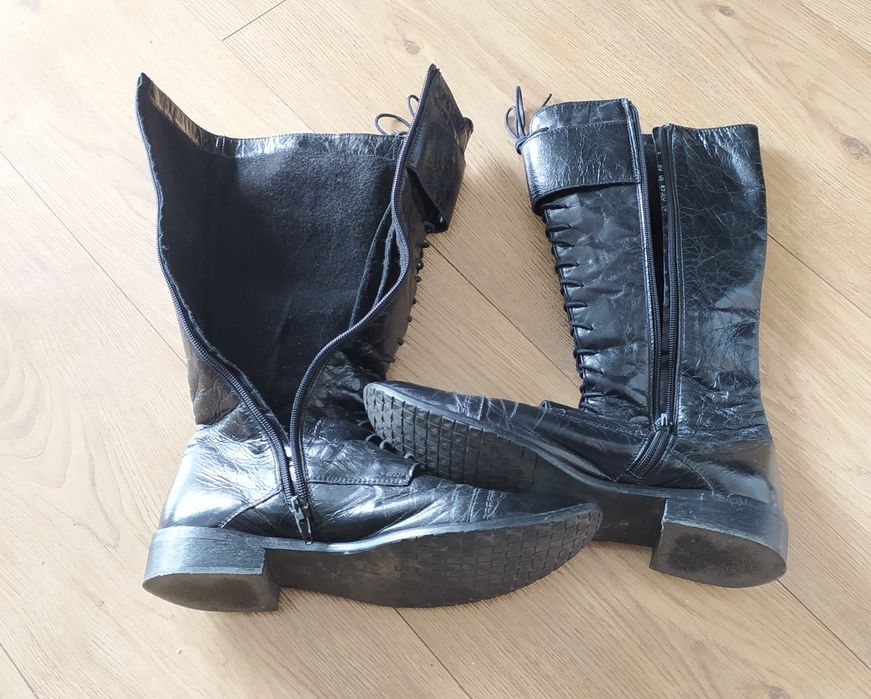 Kozaki, długie, buty na obcasie, rozmiar 37